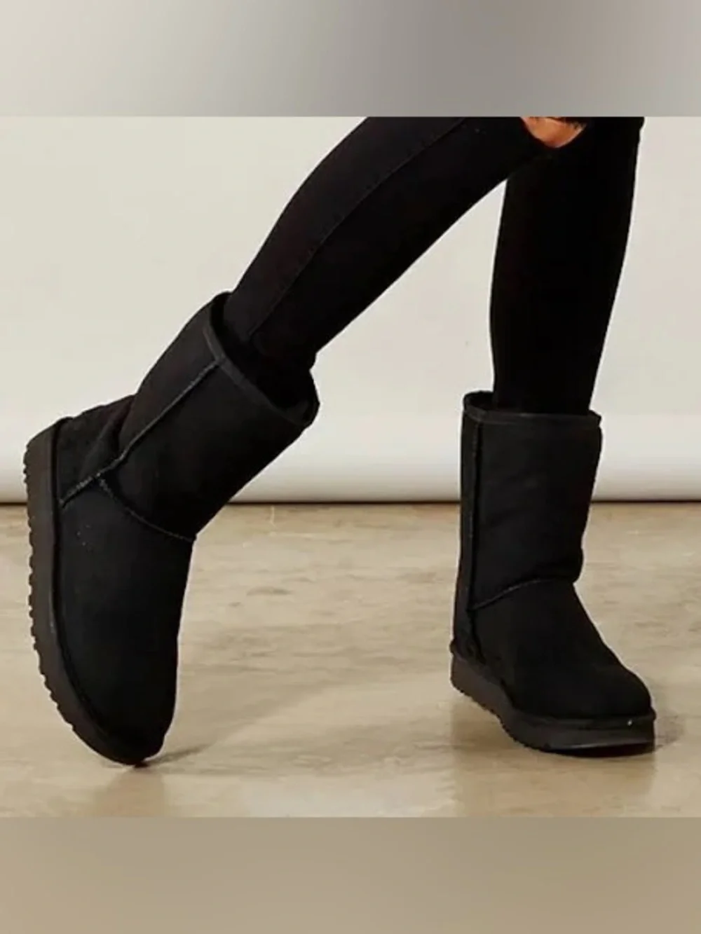 UGG Classic Short Black Suede Winter Boots - Women's